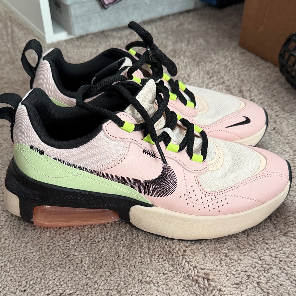 Nike Women's Pastel Pink and Lime Sneakers